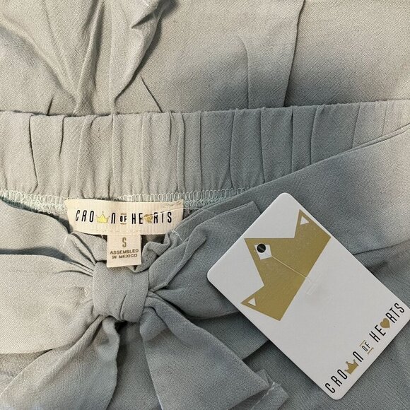 Crown of Hearts NWT Girls Light Blue Ruffle Bow Rayon/Linen Blend Skirt Size S - Picture 3 of 5